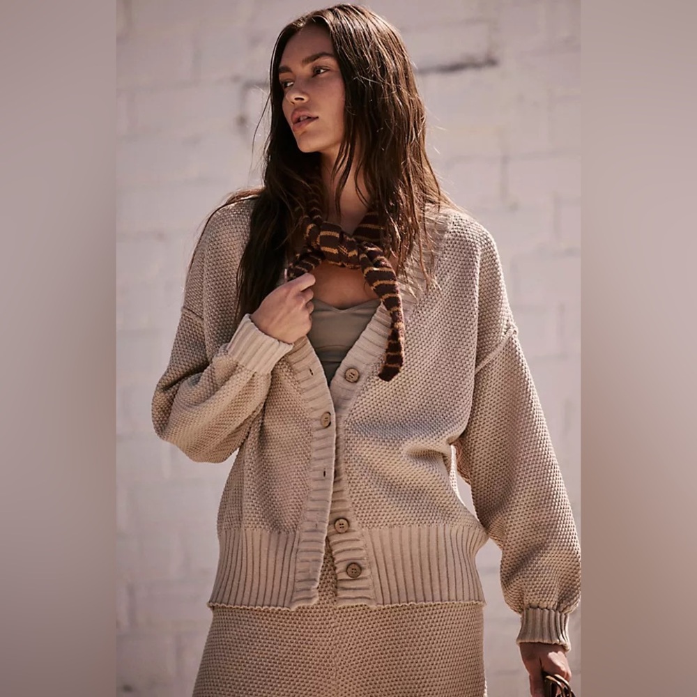 Free People | Beach Hailee Cardigan Sweater in Cream Size M Medium